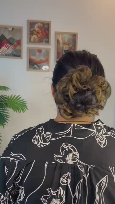 Natural Hair Extension Bun Scrunchie - Matte Finish, Instant Volume